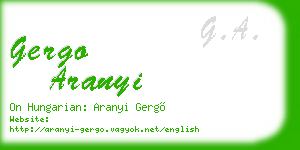 gergo aranyi business card