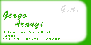 gergo aranyi business card